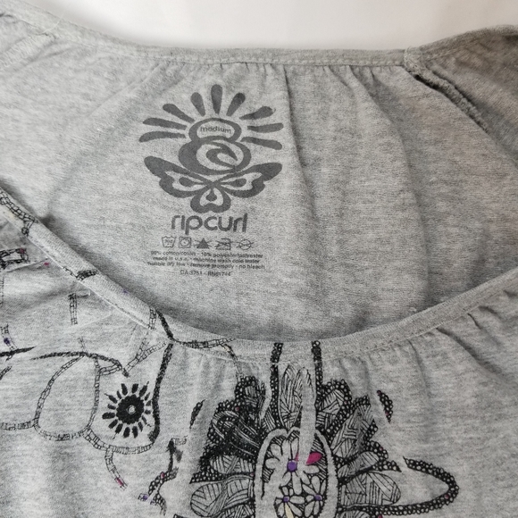 Ripcurl grey floral print short sleeve shirt - Picture 2 of 5